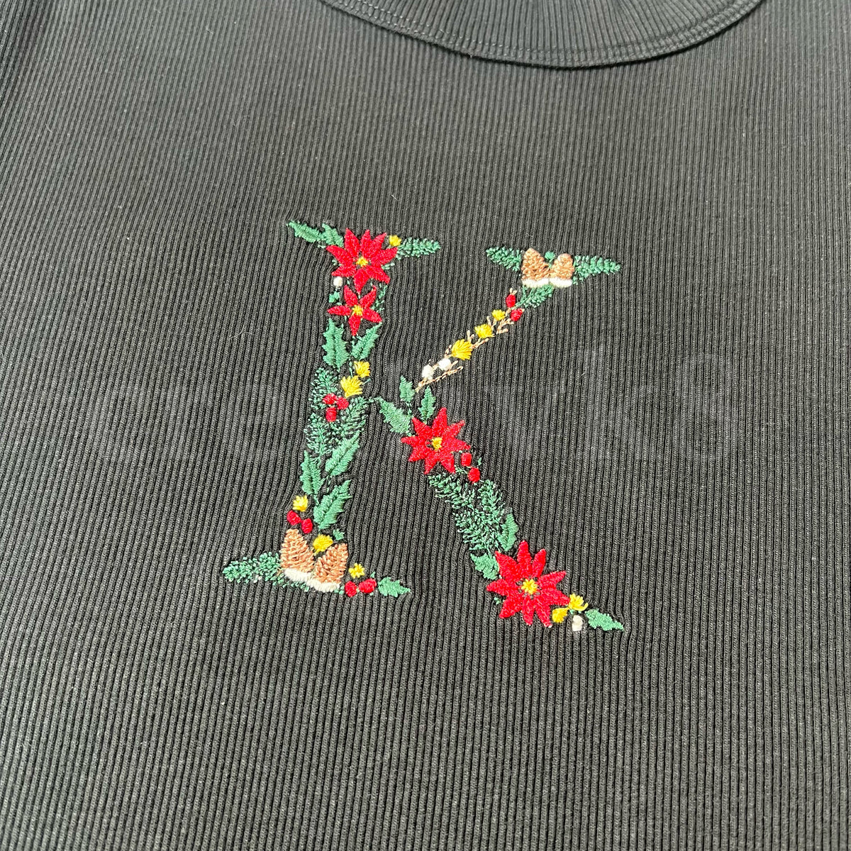 "Winter Initial Letter" - Embroidered Shirt