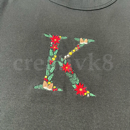 "Winter Initial Letter" - Embroidered Shirt