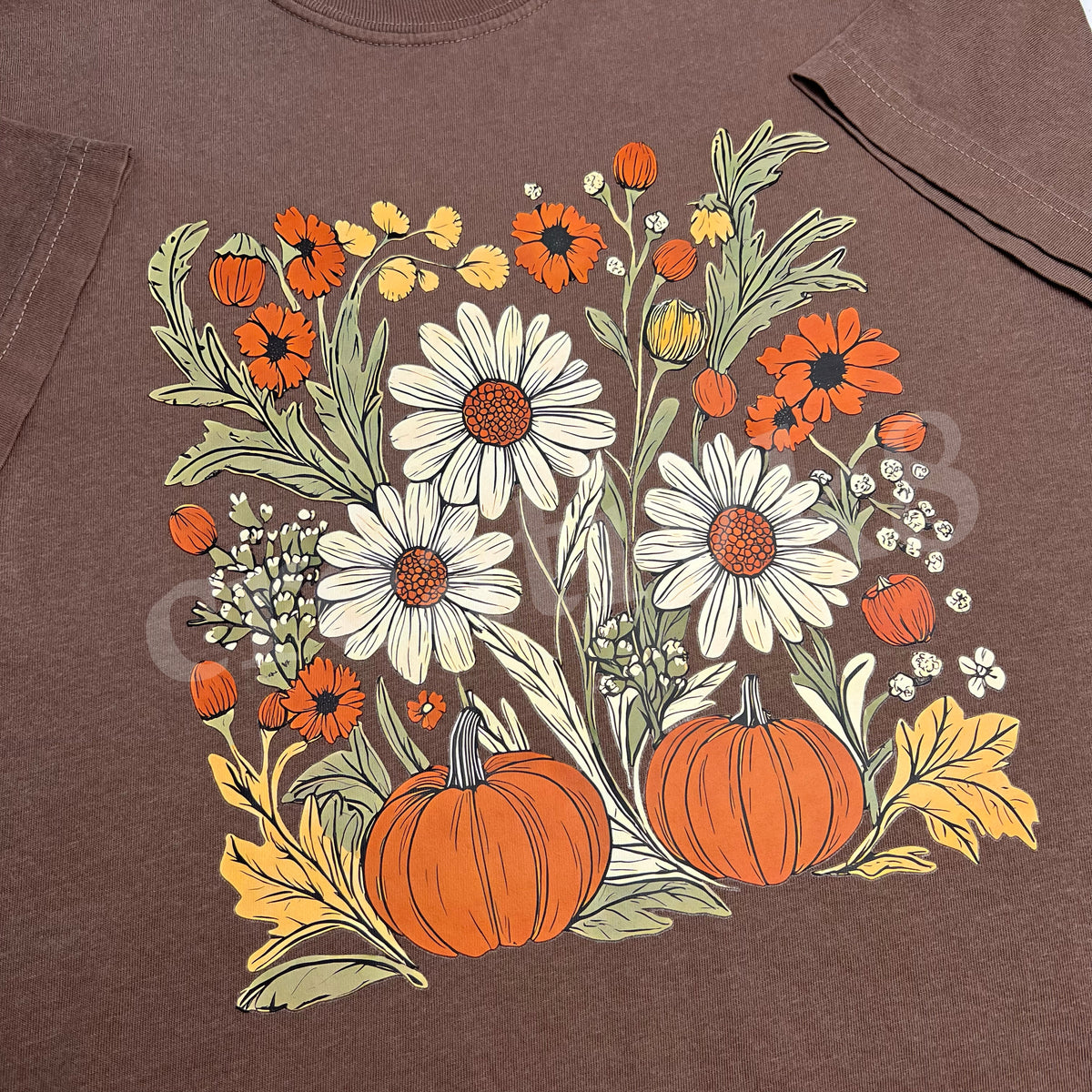 "Fall Floral" - Pressed T-Shirt