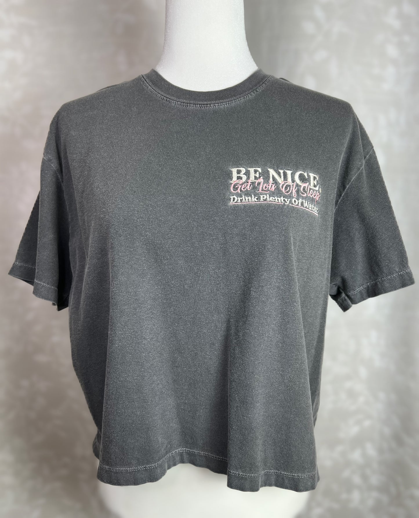 "Be Nice, Sleep, Water" - Embroidered