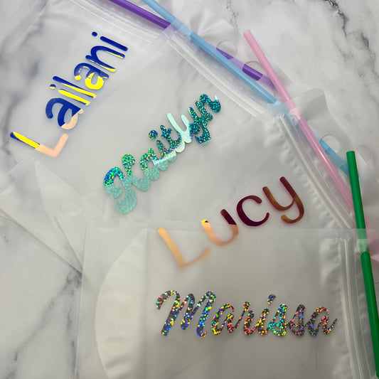 *Personalize* - Reusable & Sealable Plastic Drink Pouch