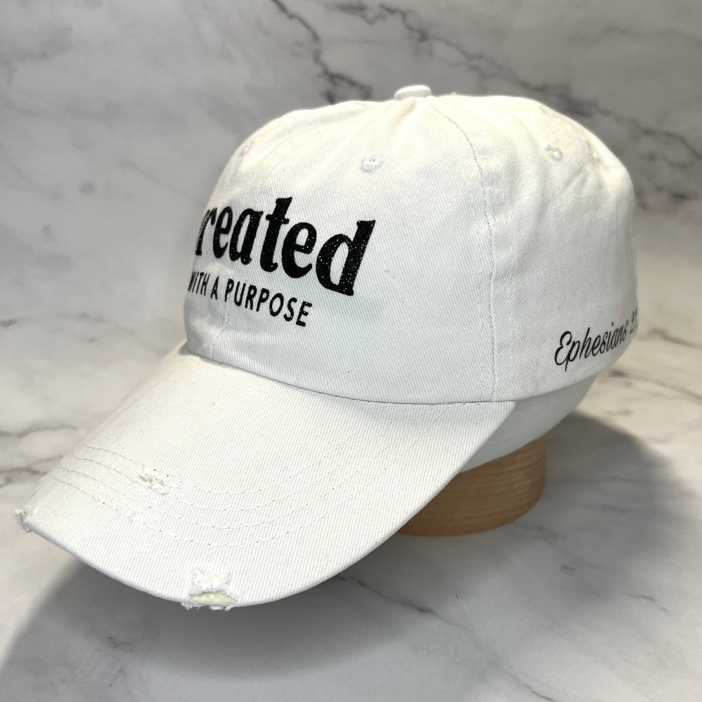 "Created with a Purpose" - Distressed Ball Cap