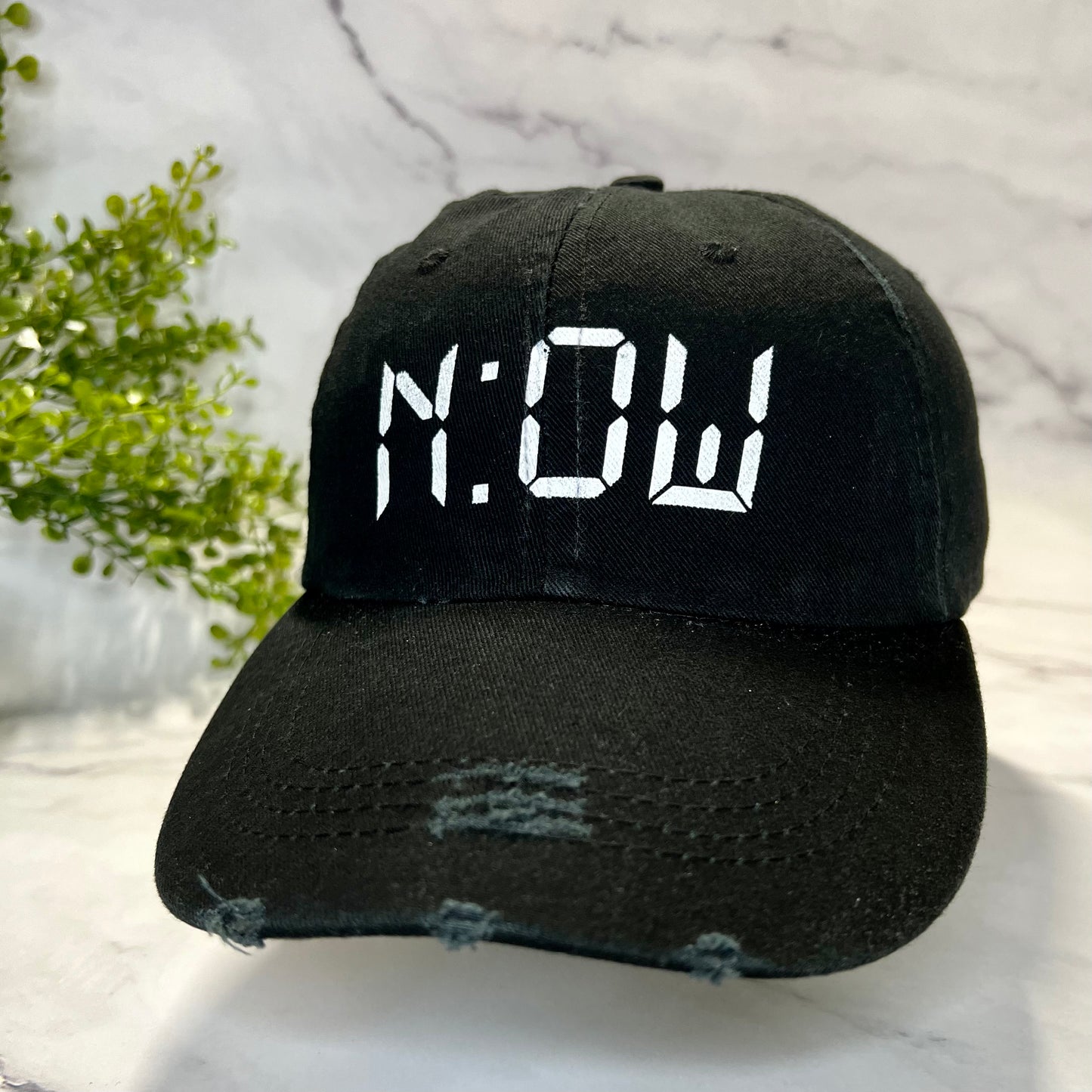 "N:OW" - Distressed Ball Cap