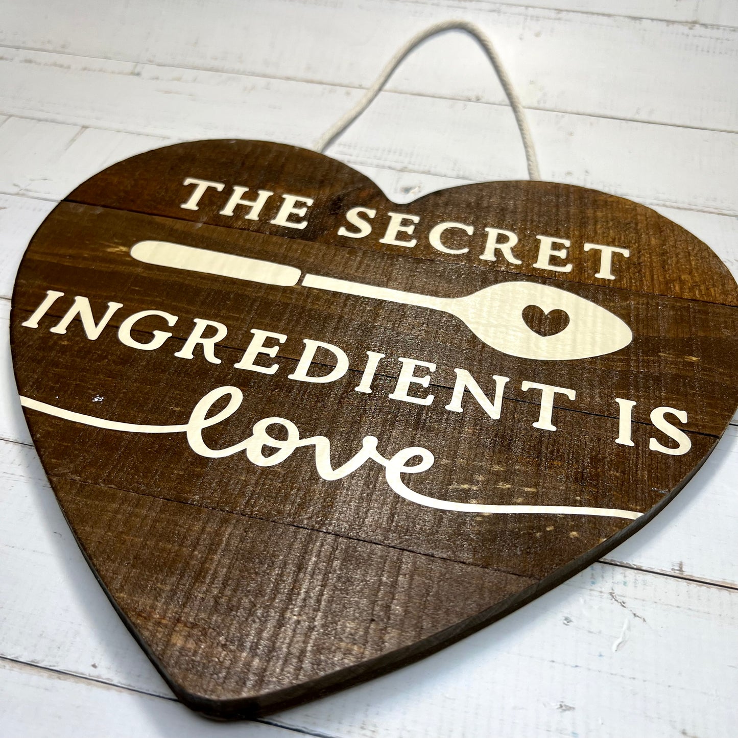 "Secret Ingredient" - Wooden Heart Sign