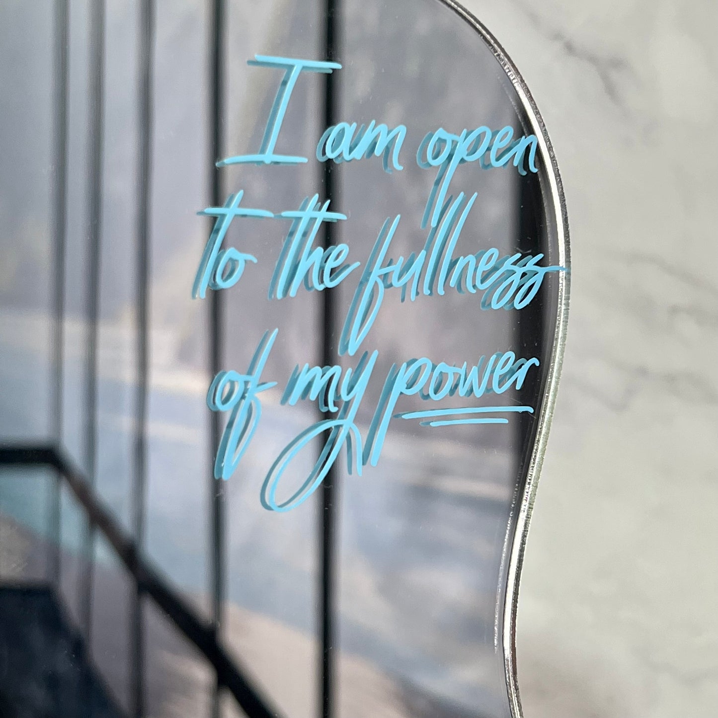 "Blessed/Power" - Affirmation Tabletop Mirror