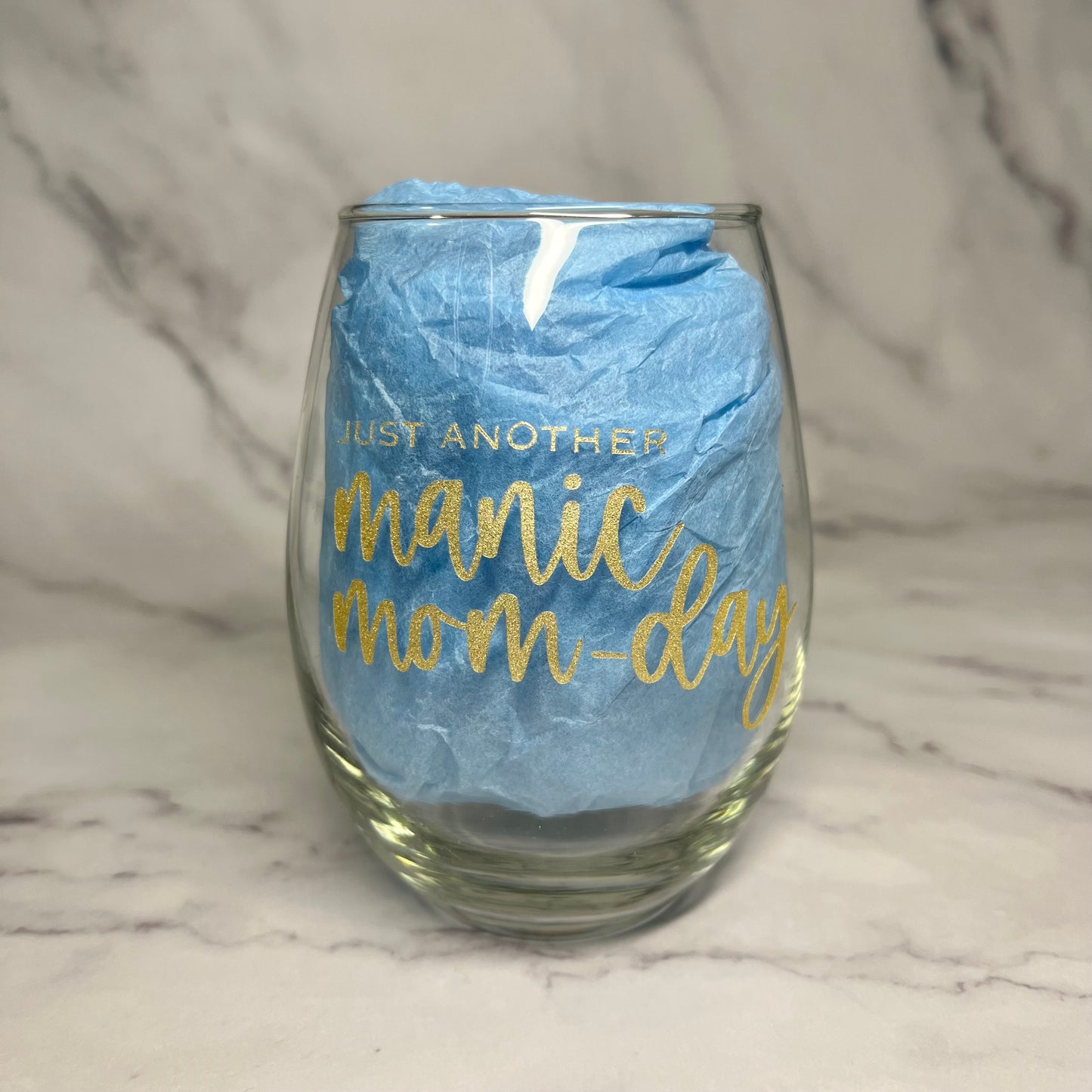 "Manic Mom/Tired Mom" - Wine Glass