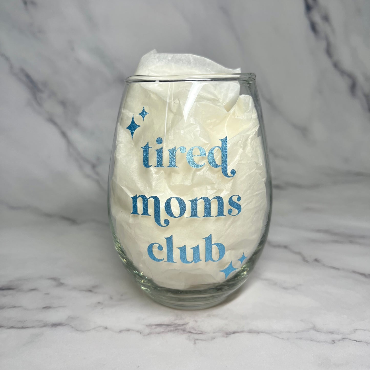 "Manic Mom/Tired Mom" - Wine Glass