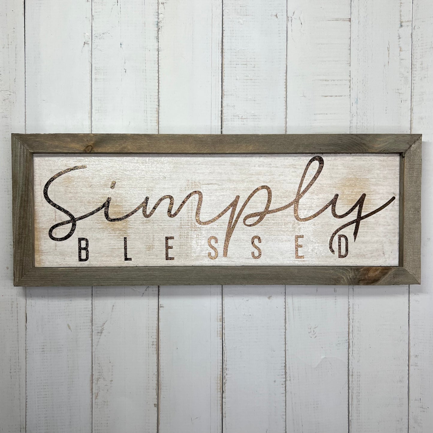 "Simply Blessed" - Wooden Sign