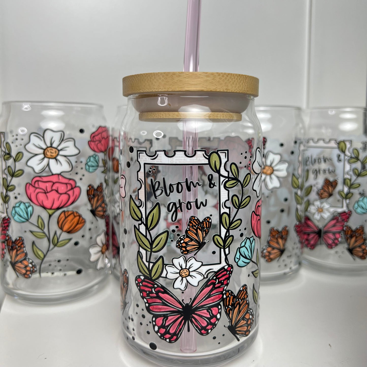 "Bloom 'n Grow" - Beer Can Glass