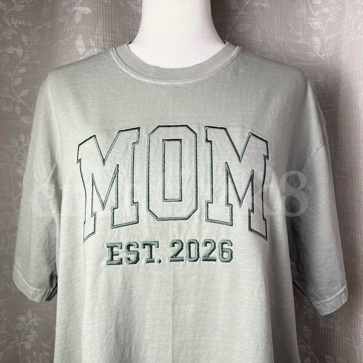 "Mom Est. CUSTOM YEAR" - Embroidered Shirt